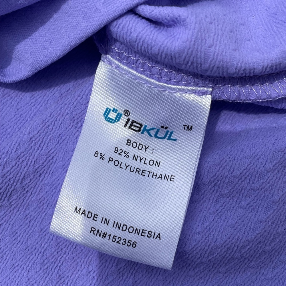 IBKUL Modern Fit Long Sleeve Polo UPF 50+ Quick Dry Mens XL Purple Golf Outdoor - Picture 12 of 13